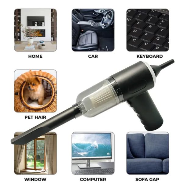 3-in-1 Mini USB Rechargeable Vacuum Cleaner β For Car, Home & Dusting (AS-228)