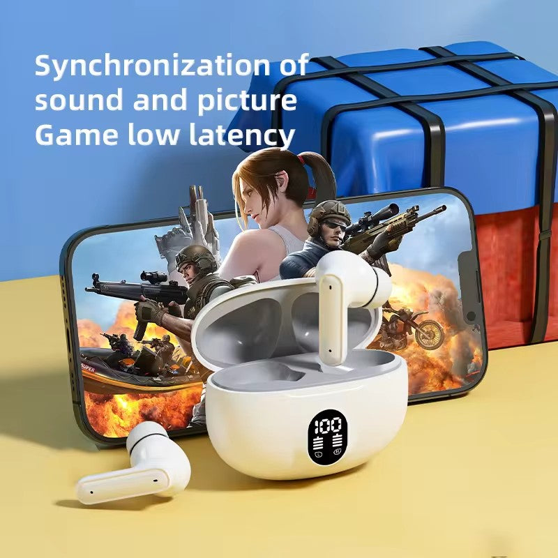 Stereo 895B Wireless Earphones – Bluetooth 5.4, Deep Bass, Waterproof, LCD Display, Long Battery