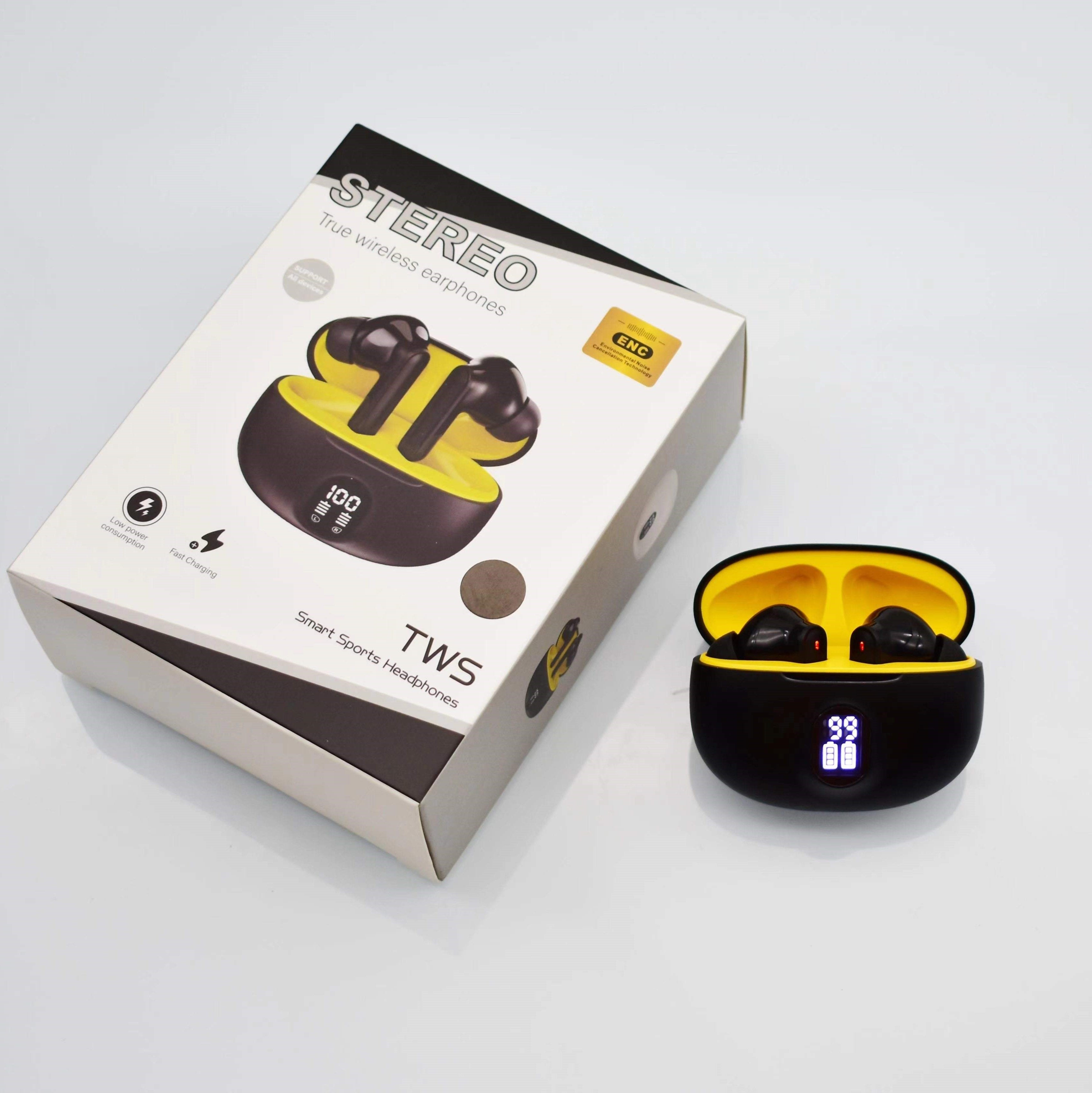 Stereo 895B Wireless Earphones – Bluetooth 5.4, Deep Bass, Waterproof, LCD Display, Long Battery