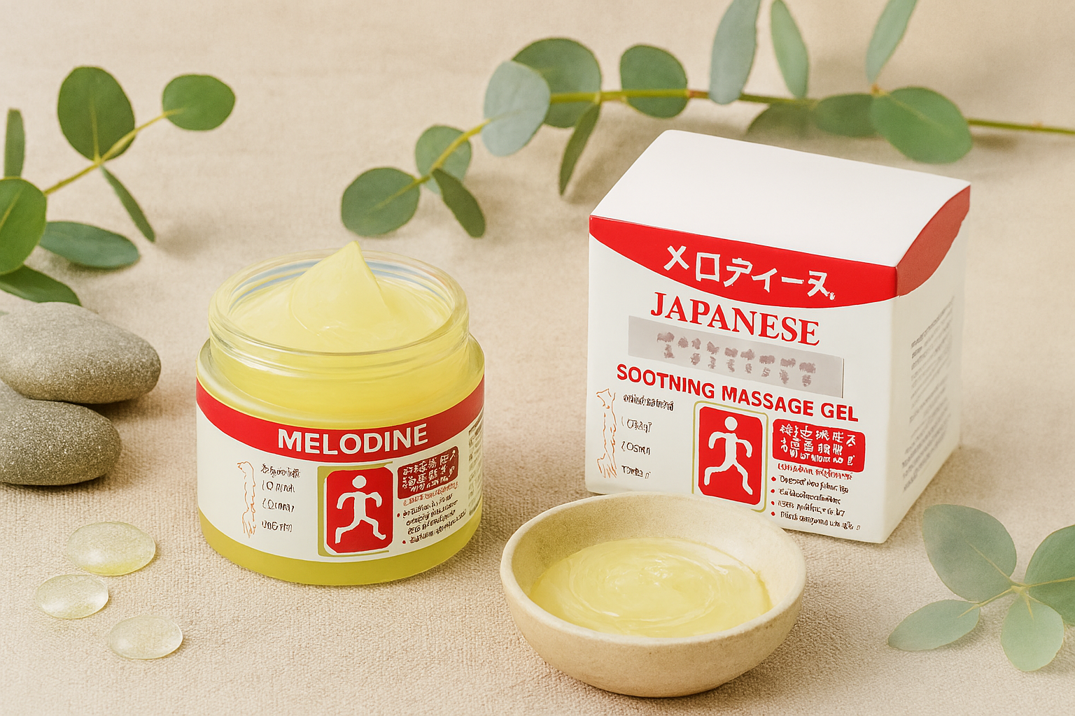 Melodine Japanese Soothing Massage Gel for Pain & Muscle Relief