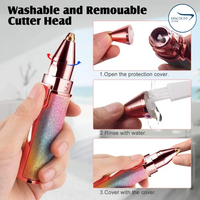2-in-1 Rechargeable Eyebrow Trimmer & Facial Hair Shaver - Portable USB Charging, Multi-Use for Face and Body Grooming