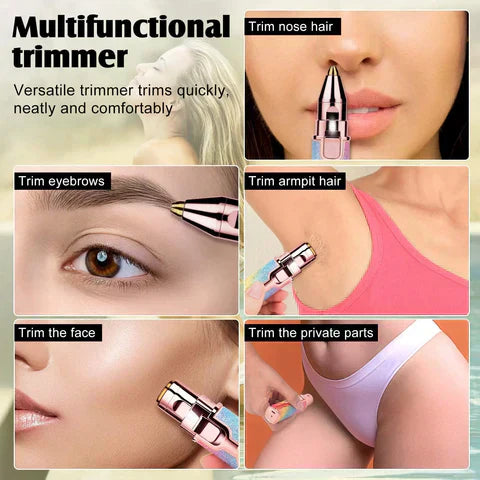 2-in-1 Rechargeable Eyebrow Trimmer & Facial Hair Shaver - Portable USB Charging, Multi-Use for Face and Body Grooming