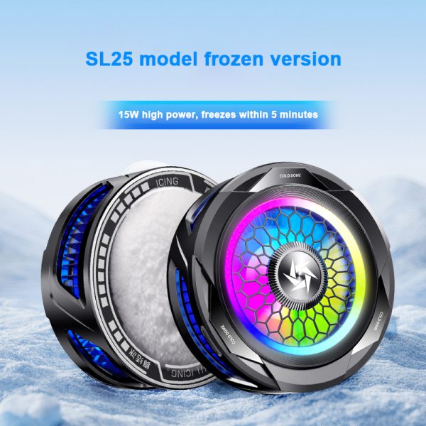 SL-25 15W High-Power Mobile Phone Cooler – Magnetic/Clip-On Radiator with Fast Ice Cooling & RGB LED Lights
